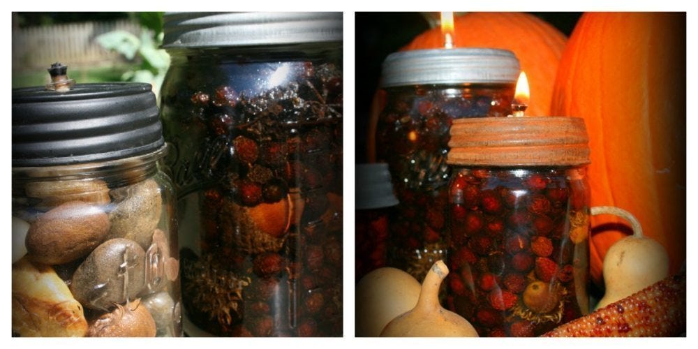 Mason Jar Lanterns - Fall
