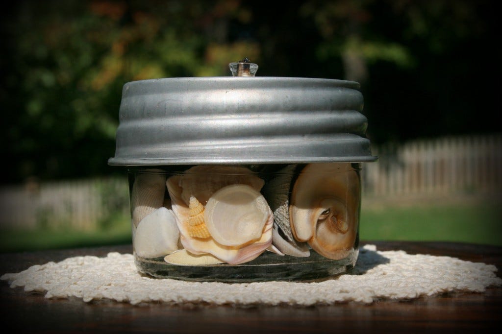 Mason Jar Sea Shell Lantern