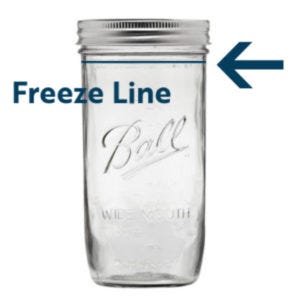 freezer line on ball jar