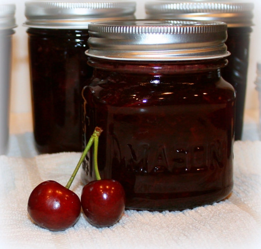 Cherry Vanilla Jam Mason Jar