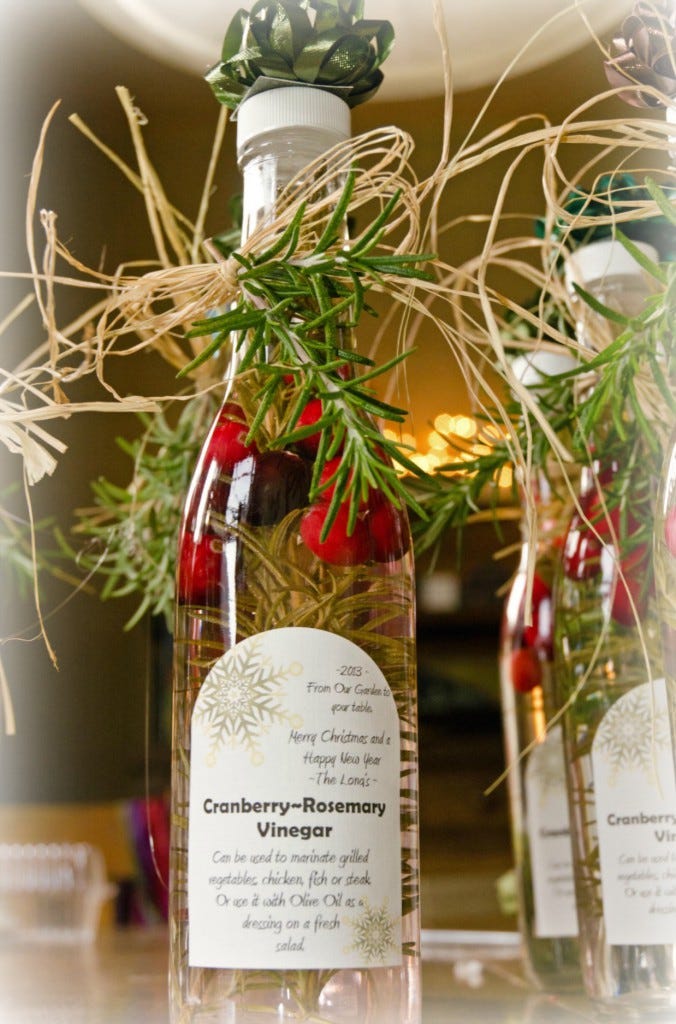 Cranberry Rosemary Vinegar