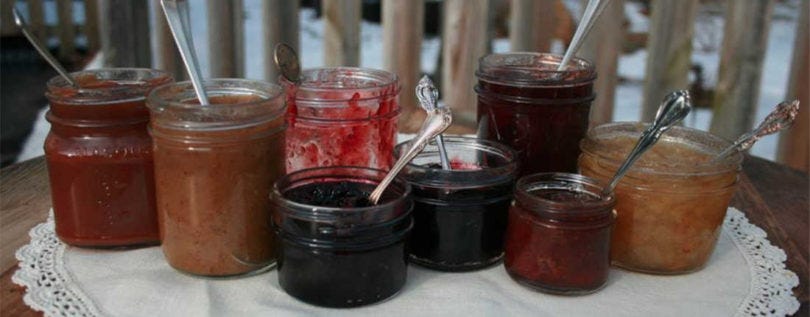 Low Sugar Jam in Glass Jars