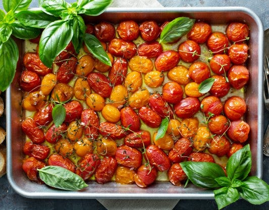 Roasted Cherry Tomatoes with Herbs and Olive Oil