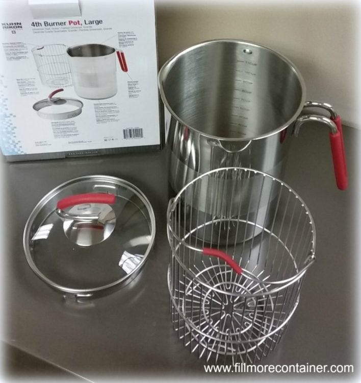 Kuhn Rikon 4-quart S/S Straining Stock Pot w/ Steamer Basket 