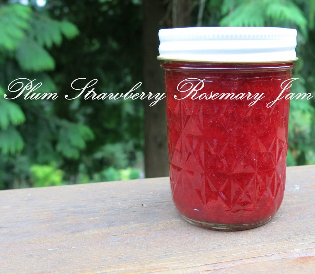 Plum Strawberry Rosemary Jam