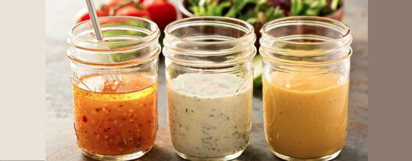 salad dressing in jar