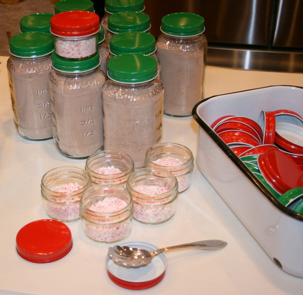 Homemade Hot Chocolate Mix with Crushed Candy Cane