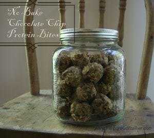 No Bake Chocolate Chip Protein Bites Cracker Jar Fillmore Container3