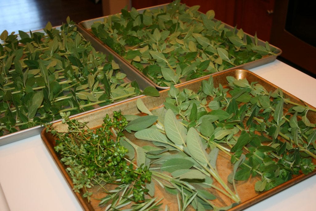 Herbs ready for the oven