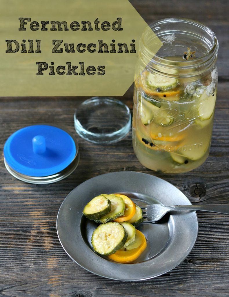 fermenting zucchini with pickle pipe