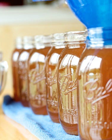 Vegetable Stock in Jars