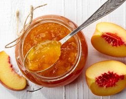 Peach Jam in a Glass Jar