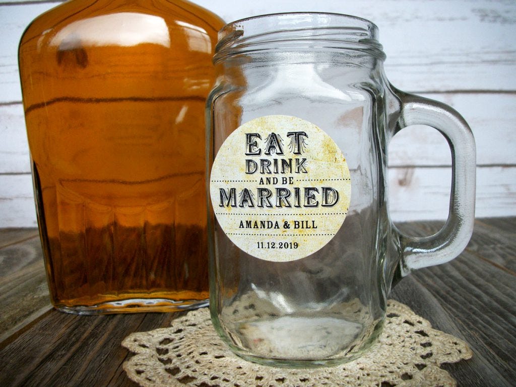 Jam jar wedding labels