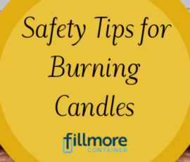 burning candles with text Safety Tips for Burning Candles"