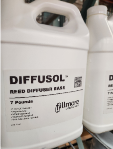 A white plastic jug filled with 7 pounds of liquid Diffusol base.