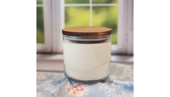 Dark Stained Maple Wooden Lid for 3 Wick Glass Candle Jar