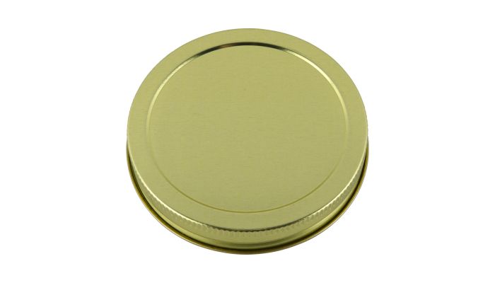 89-400 Gold Metal Lid with Plastisol Liner | Fillmore Container
