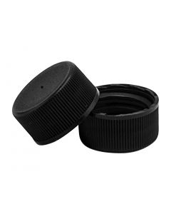 18/400 Continuous Thread Black Ribbed F217 Lined Cap - Fillmore Container