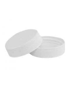 38/400 Plastic White Ribbed Cap with F217 Liner - Fillmore Container