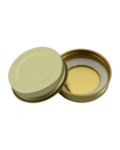 43/400 Gold Metal Plastisol Lined Lid - Fillmore Container