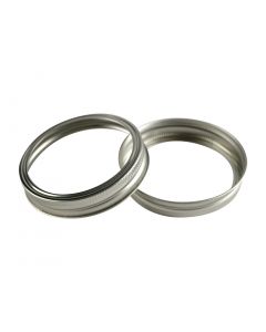 Canning Jar Rings - Wide Mouth Mason Bands Only (Silver)