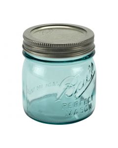 Half Pint Aqua Ball Jars with Bands & Lids (Case of 4) - Fillmore Container