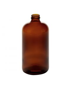 32 oz Amber Boston Round Bottles (Case of 12) - Fillmore Container