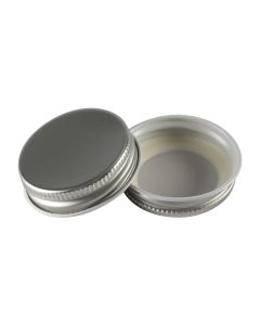38/400 Silver Metal Continuous Thread Cap with Plastisol Liner - Fillmore Container