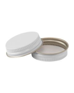 38/400 Continuous Thread White metal Cap with Pulp-Poly Liner - Fillmore Container