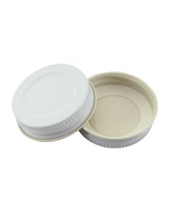 43/400 White Metal Plastisol Lined Lid Continuous Thread Finish - Fillmore Container