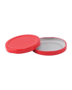 70/2030 twist-off or Lug Red metal lid with plastisol liner - Fillmore Container