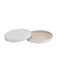 89 mm Lug White Plastisol Lid - Fillmore Container