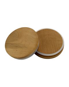 Dark Maple Stained Wooden Lid for 3 Wick Glass Jar - Fillmore Container