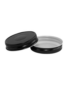 70-450 Black Button Plastisol Lined Lids - (RC-G70 B BUTTON) - Fillmore Container