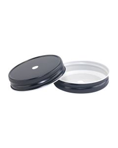 Mason Jar Straw Lid Wholesale - Regular Mouth BlackRC-G70-Hole 9MM Black