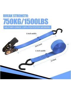1" x 15' Ratchet Tie Down - Fillmore Container