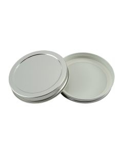 89/400 Silver Metal Lid with Plastisol Liner - Fillmore Container