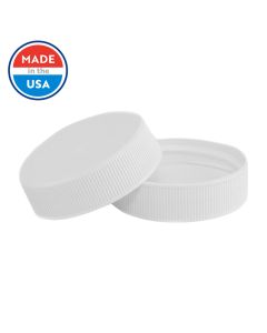 38/400 Plastic White Ribbed Cap with F217 Liner - Fillmore Container