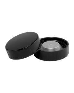 38/400 Black Plastic Phenolic Lid - Fillmore Container