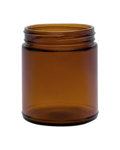 9 oz Amber Round Straight Sided Jar (Case of 12) Fillmore Container