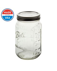 Ball 64 Ounce Wide Mouth Amber Glass Mason Canning Jar with Lid, 2 Pack 