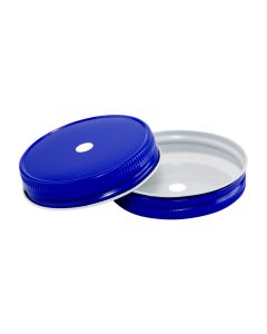 Royal Blue Mason Jar Straw Hole Lid - Regular MouthRC-G70-Hole 9MM Royal Blue