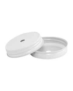 Straw Hole in Mason Jar Lids - Regular Mouth WhiteRC-G70-Hole 9MM White