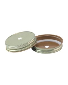 Straw Lids for Mason JArs Regular Mouth GoldRC-G70-Hole 9MM Gold