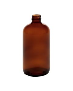 16 oz Amber Boston Round Bottle (Case of 12) - Fillmore Container