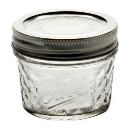 Ball Regular Mouth Canning Mason Jars Quilted Crystal Glass Jelly Jar 4Oz 12/Box 