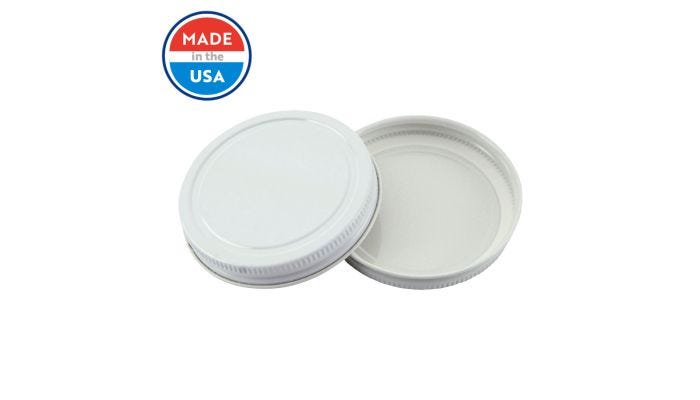 24-400 White Metal Cap with Pulp/Aluminum Foil Liner, Each