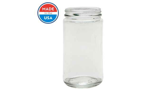 8 oz Clear Glass Paragon Spice Jars - 12/Case, Clear Type III BPA Free 58-400