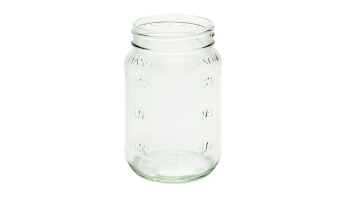 16oz Glass Square Mason Jar - 70/450 Finish