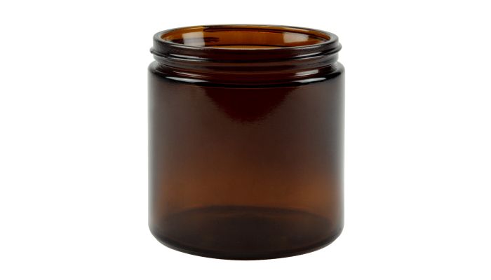 16oz Glass Jar w/ Smooth Black Screw Top Lid ; 12/case